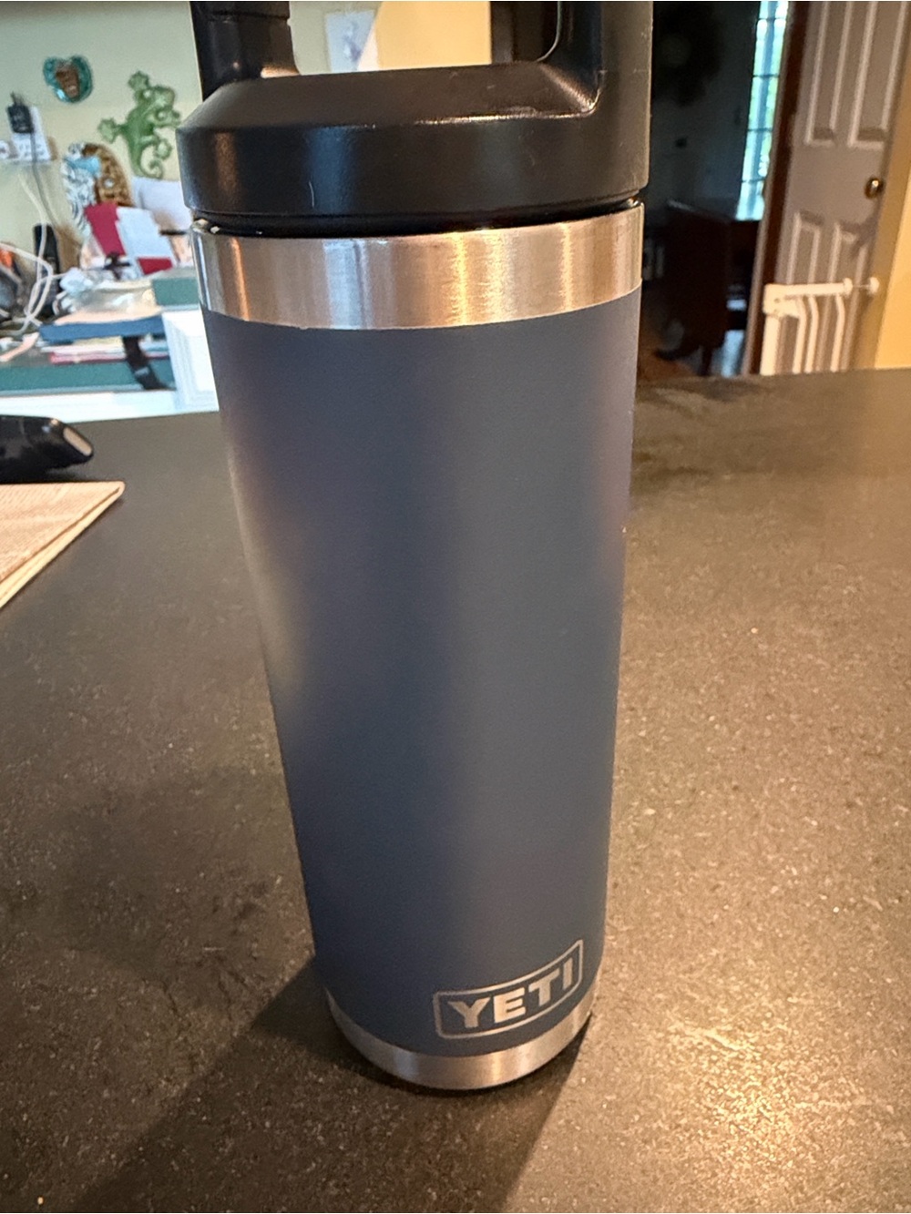 Yeti Navy Blue Stainless Steel Travel Bottle with Handle